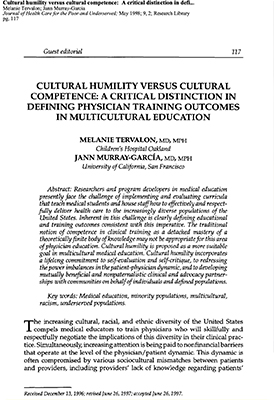 Cultural humility